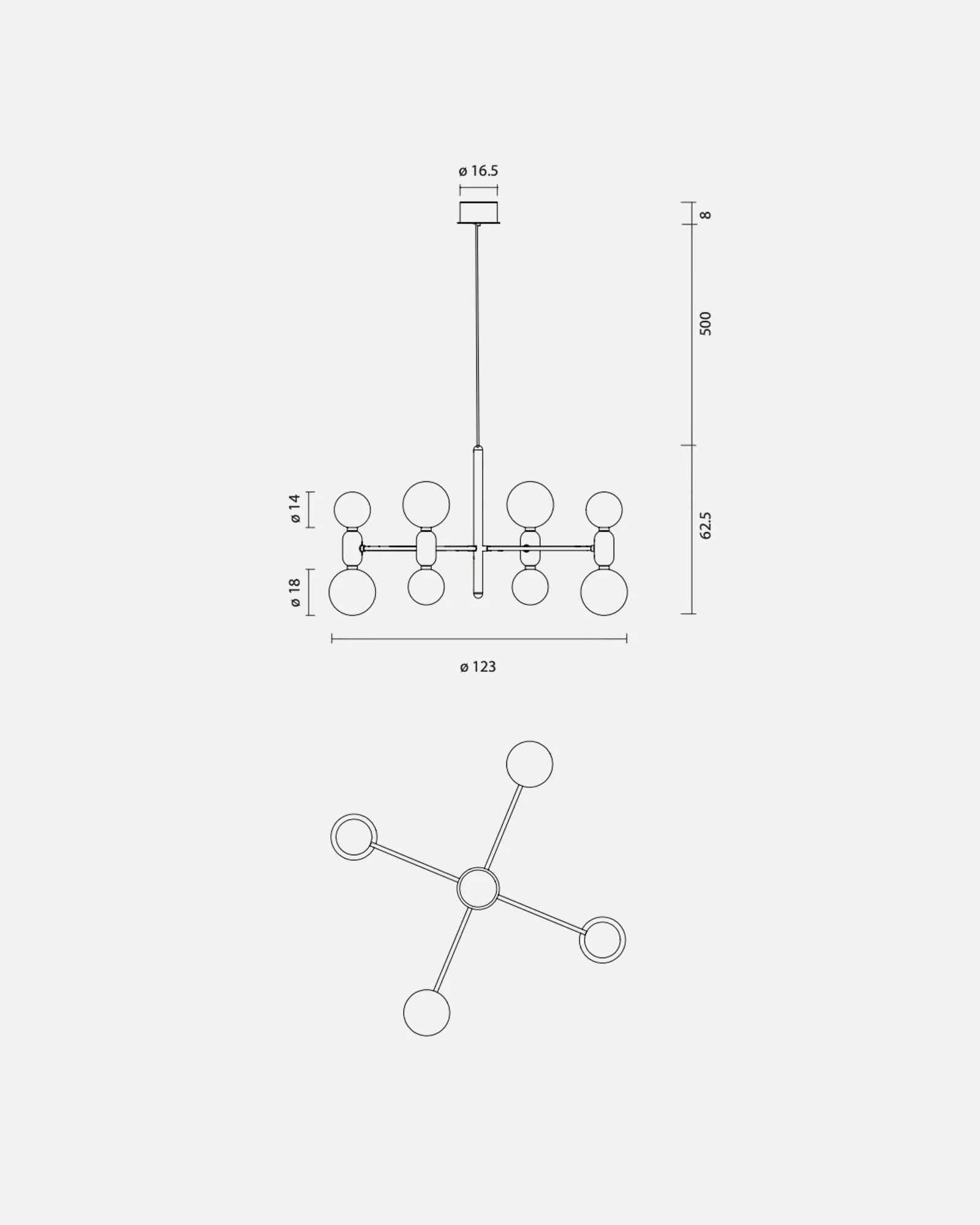 Aballs 4lt Chandelier - Image 3