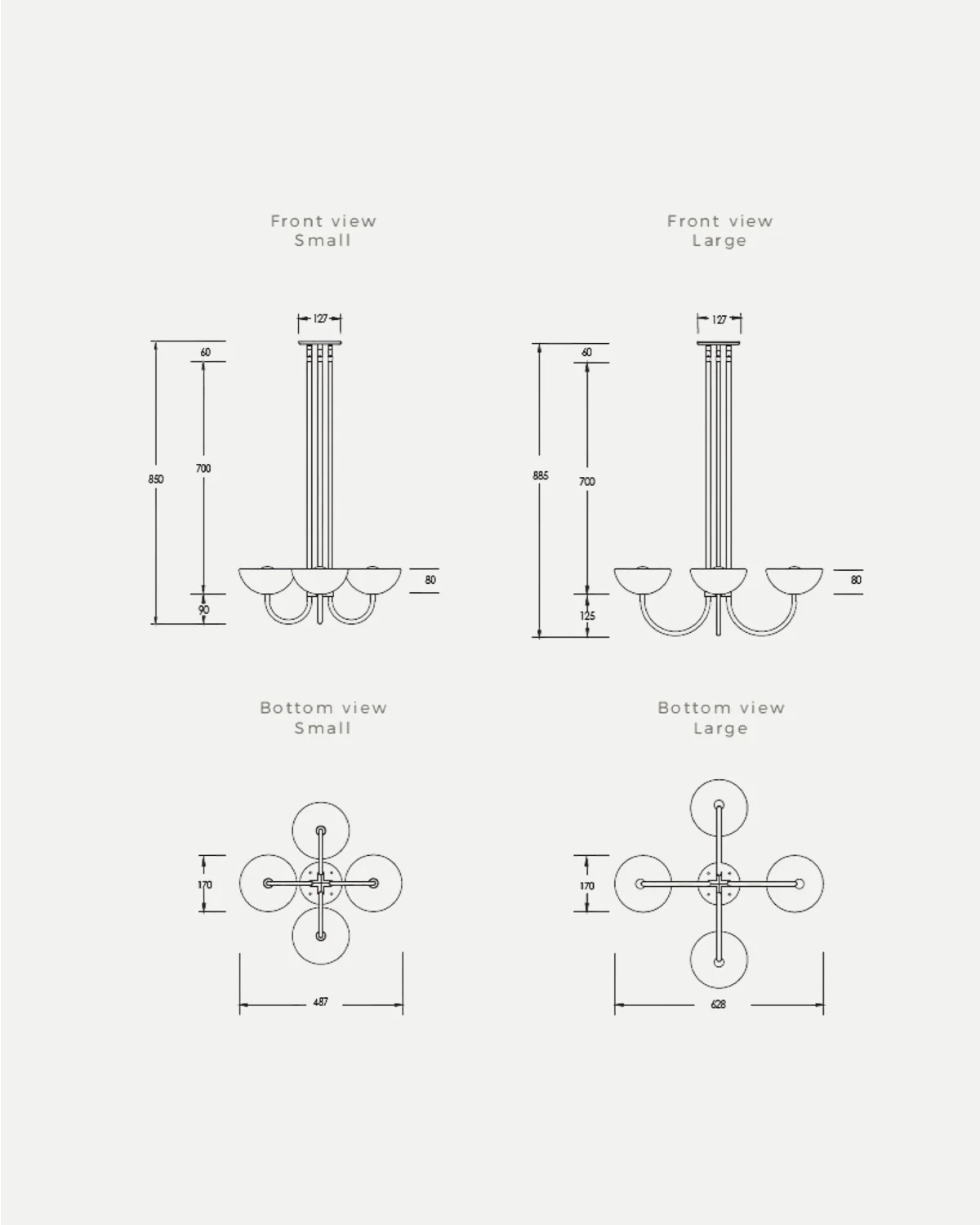 Aurelia Quad Chandelier, Cast Glass - Image 11
