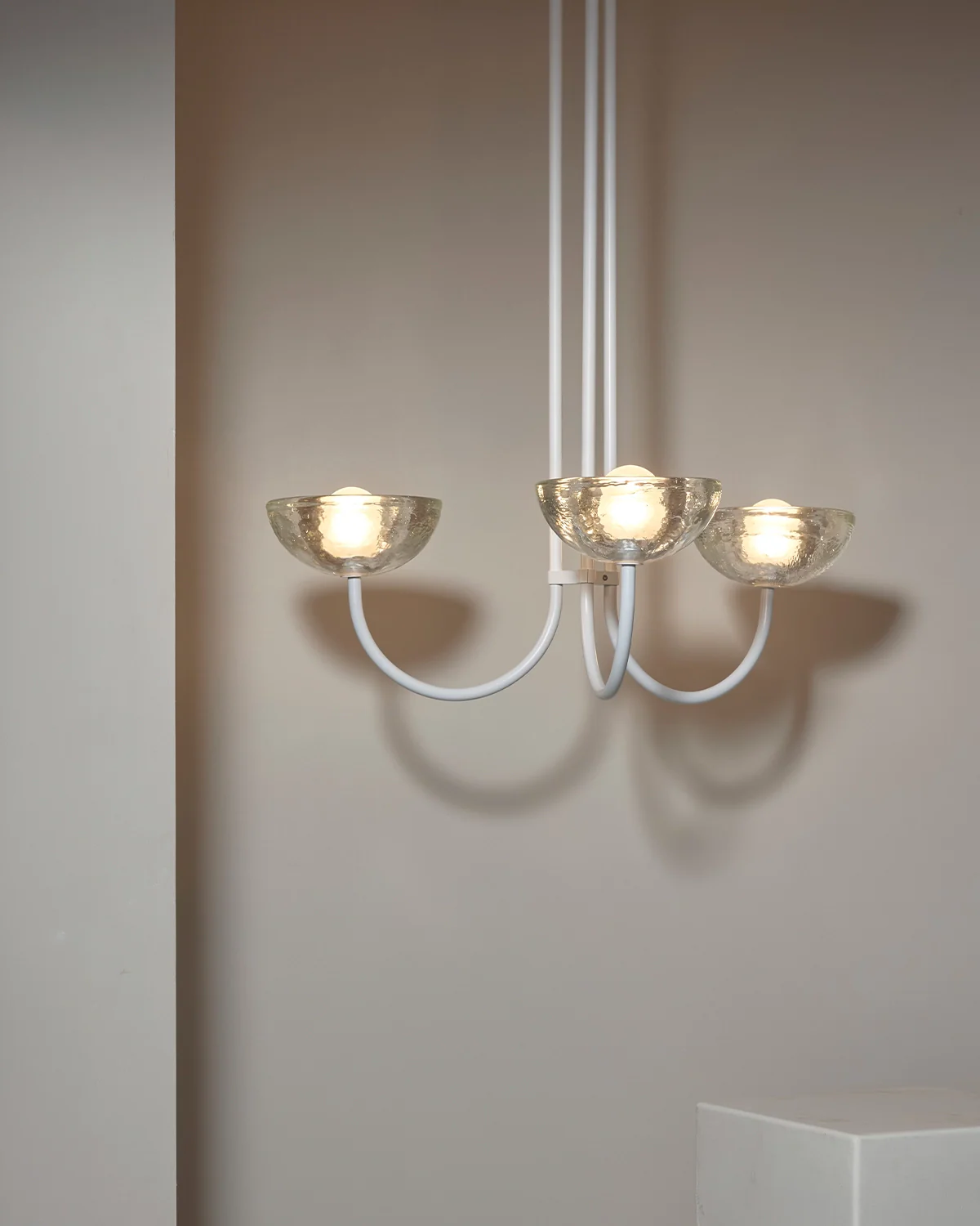 Aurelia Triple Chandelier, Cast Glass