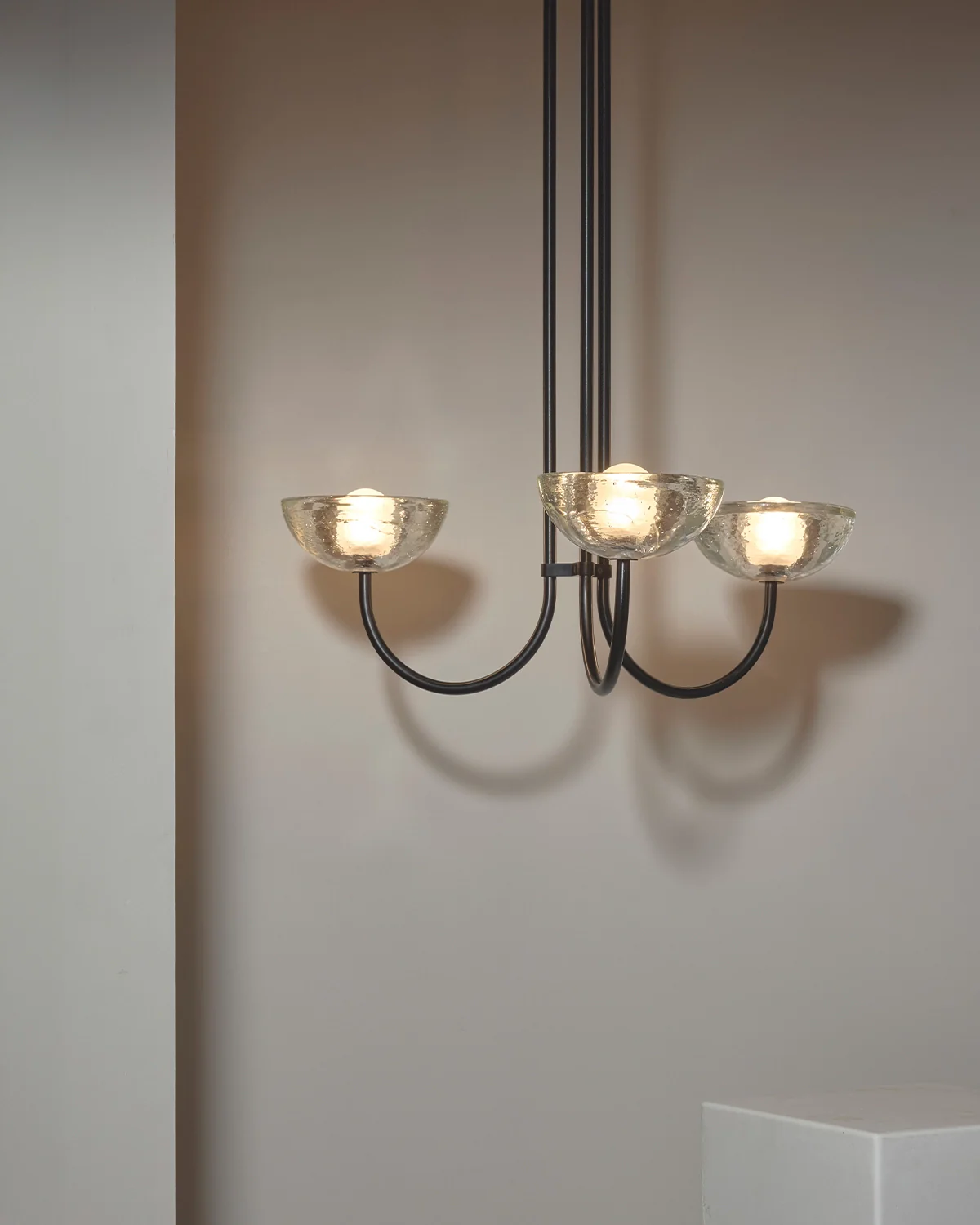 Aurelia Triple Chandelier, Cast Glass - Image 4