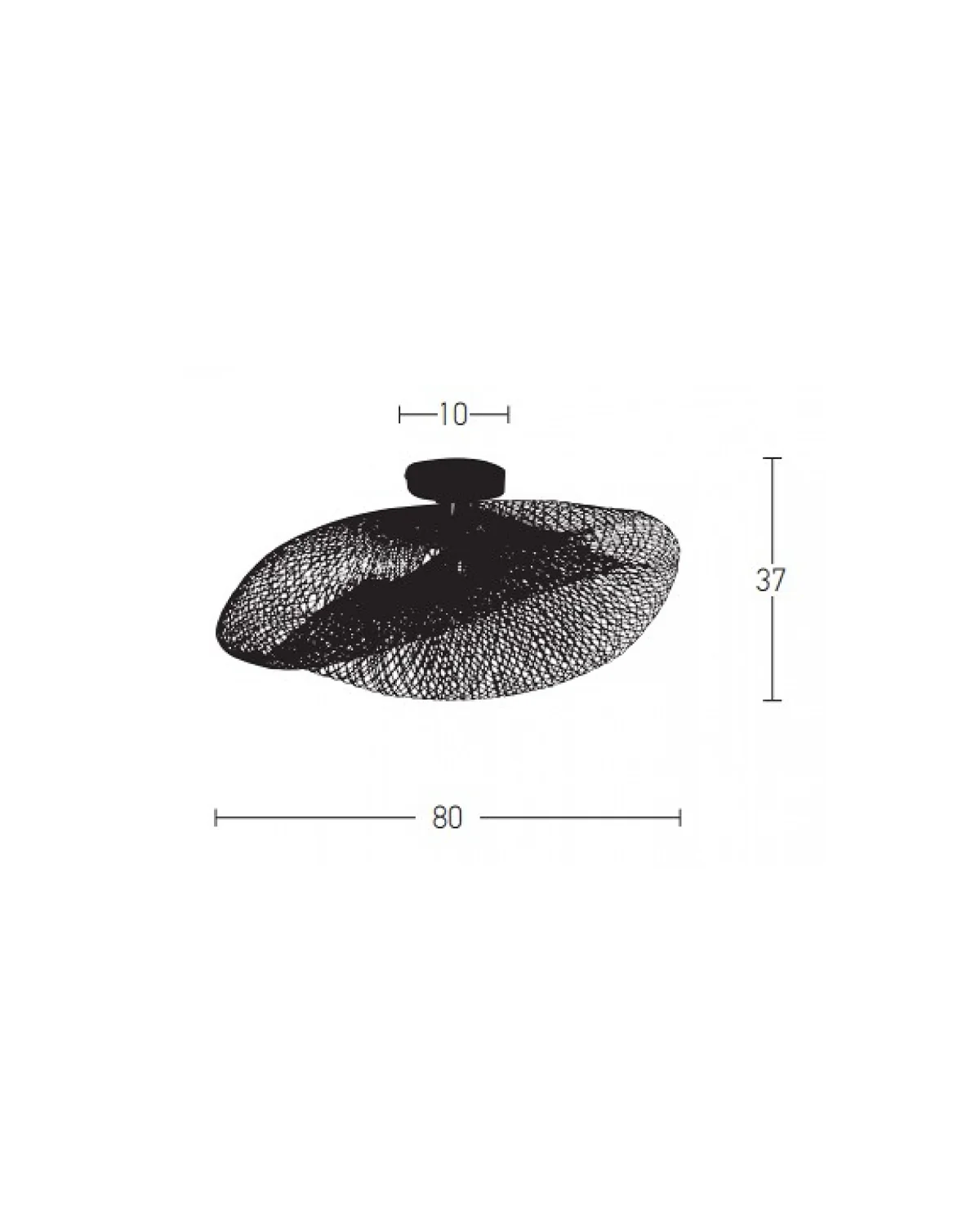 Bamboo Ceiling Light - Black - Image 2