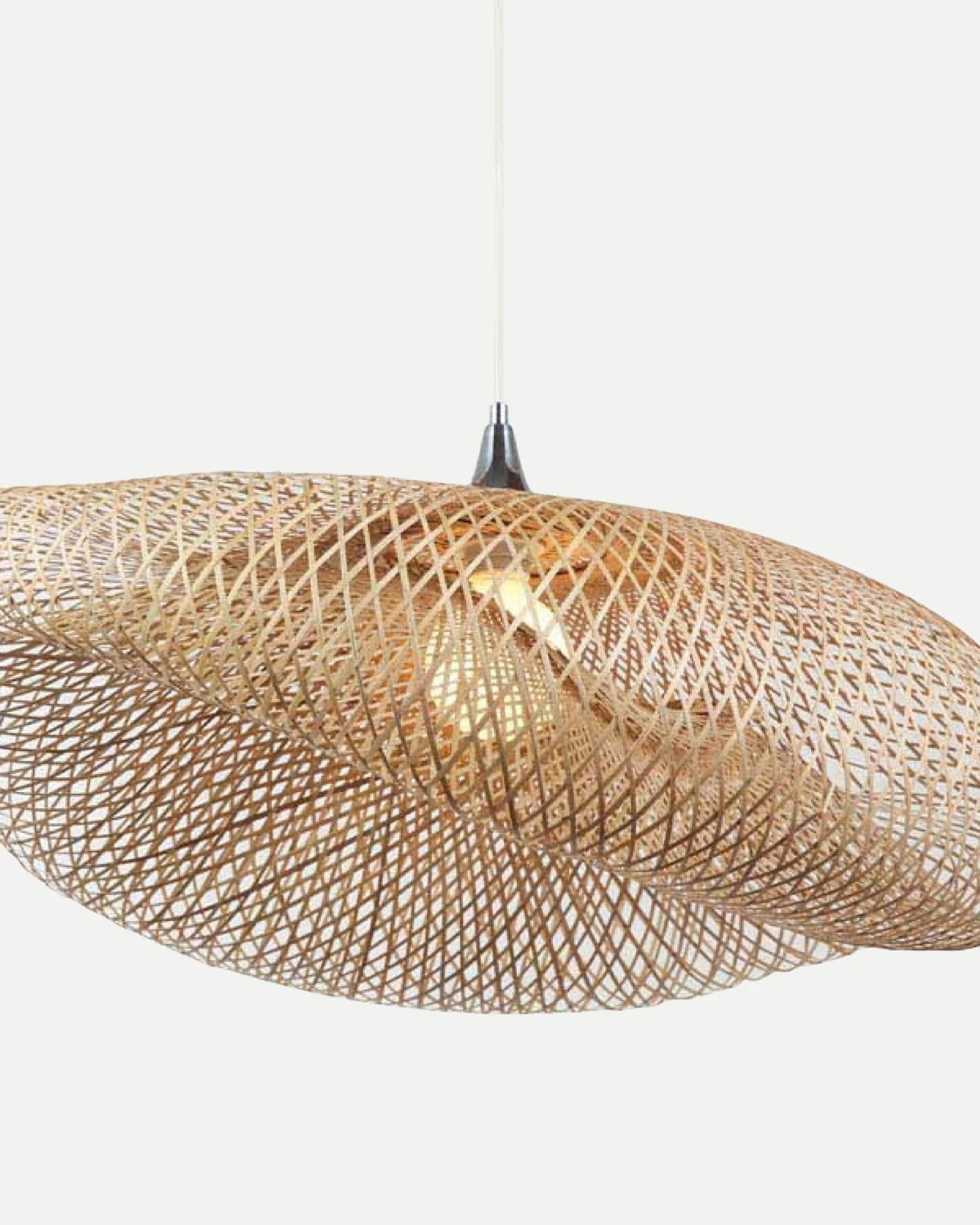 Natural Bamboo Pendant Light - White - Image 2