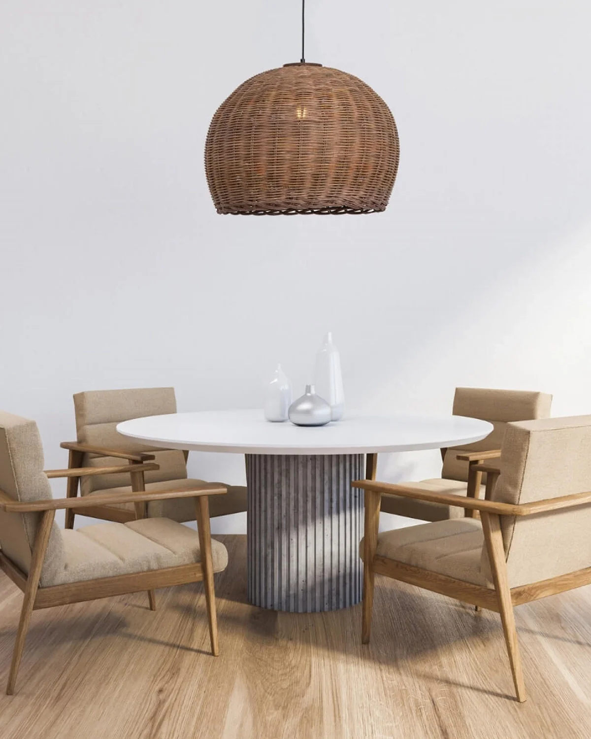 Brown Bamboo Pendant Light