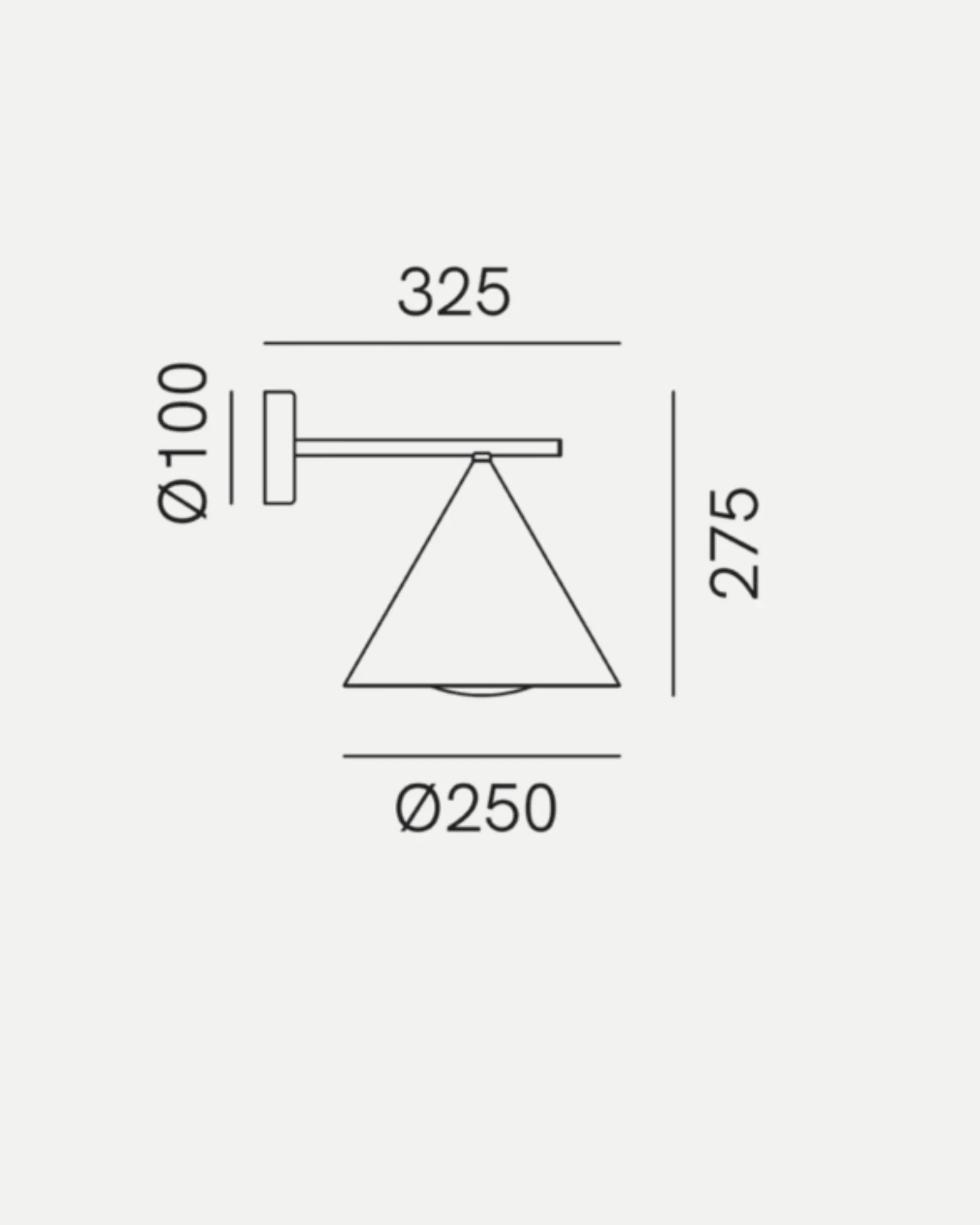 Cone Straight Arm Outdoor Wall Light - Image 4