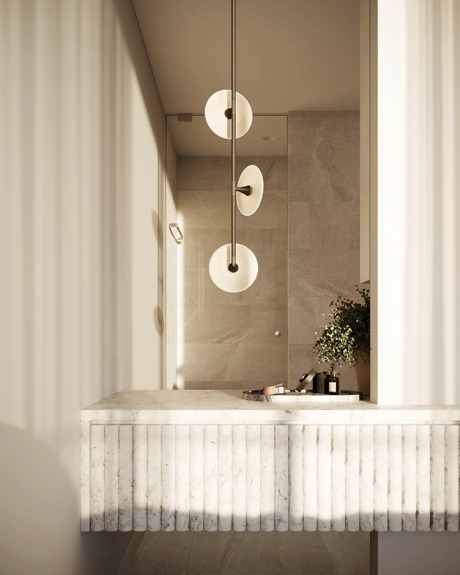 Coral Trio Off Centered Pendant Light - Image 4