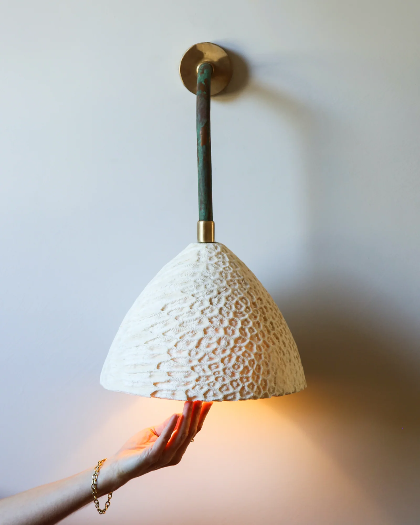 Fossil Coral Arc Cone Wall Light - Image 5