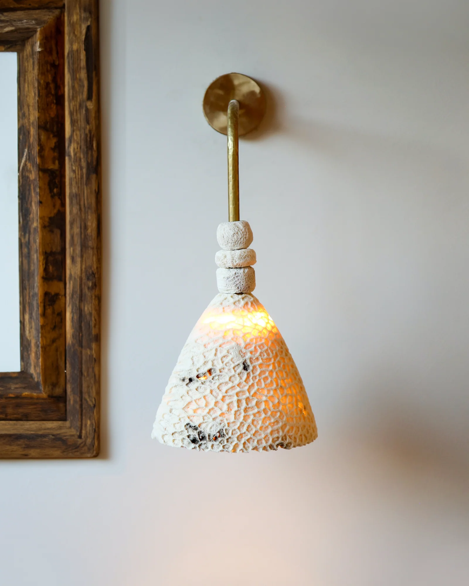 Fossil Coral Arc Cone Wall Light - Image 6