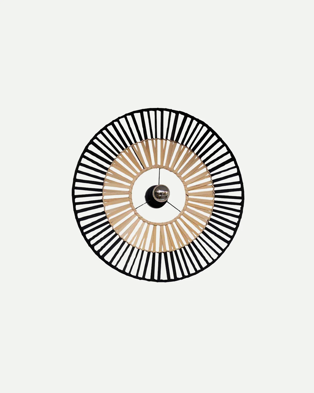 Natural Bamboo Ceiling Light - Black - Image 2