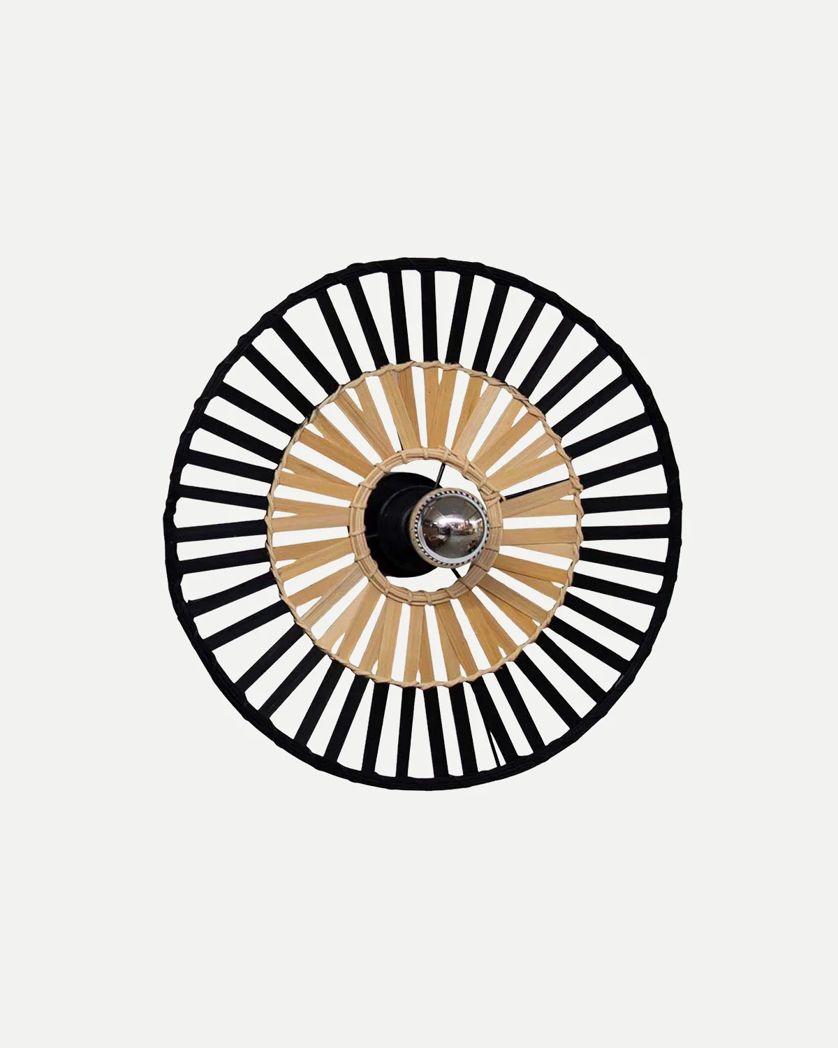 Natural Bamboo Ceiling Light - Black - Image 3