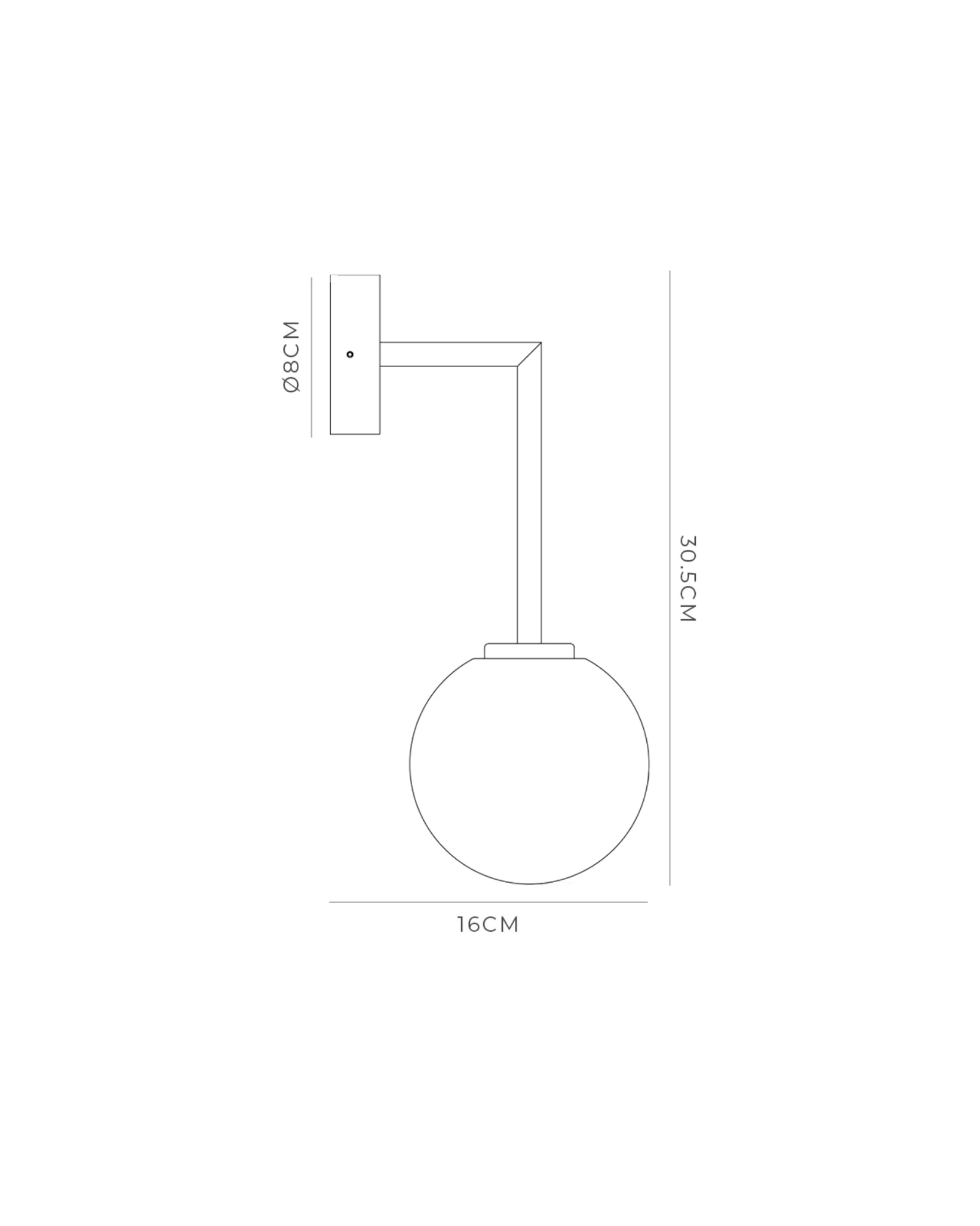 Orb Long Arm Wall Light - Image 9
