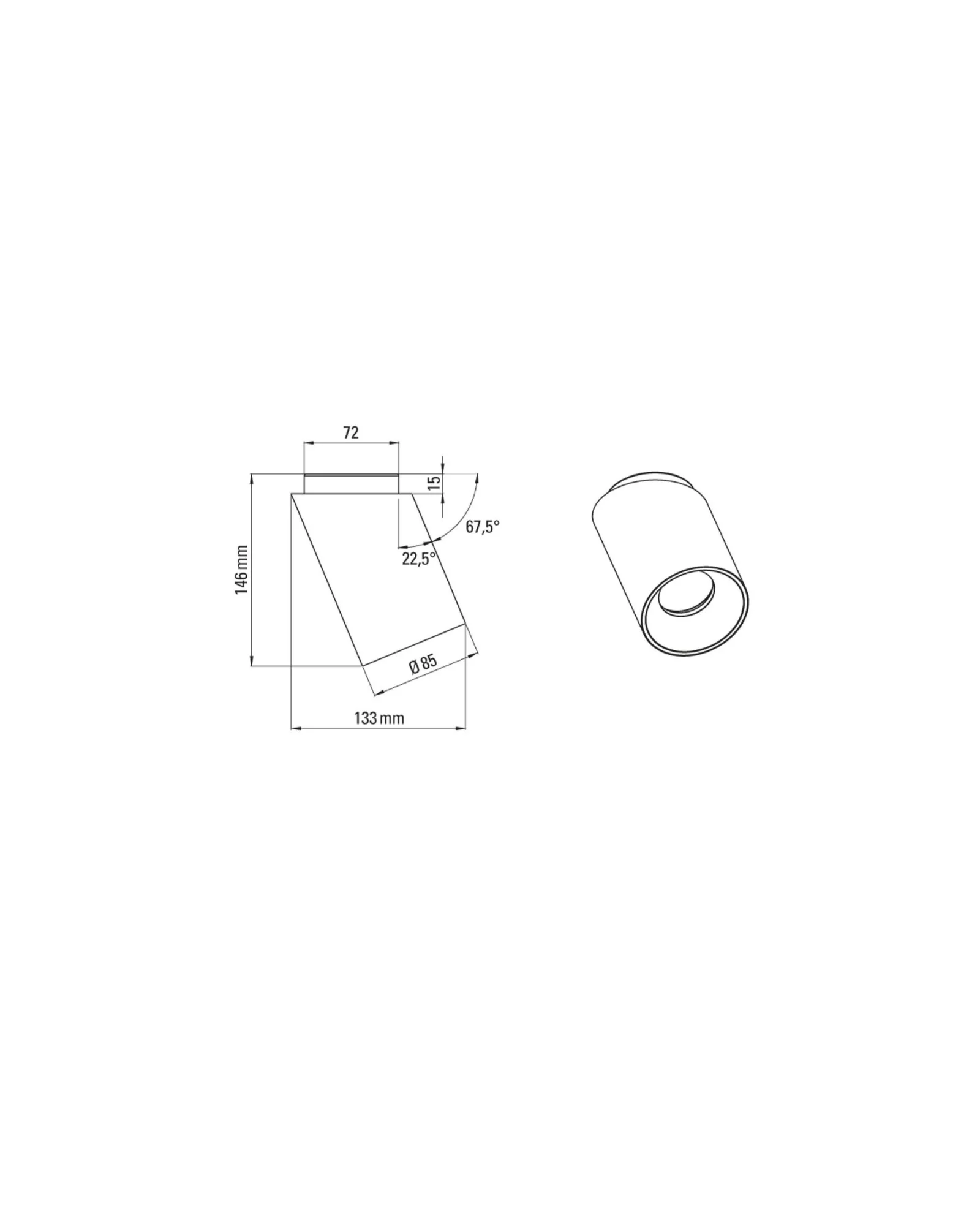Tobo Angled Ceiling Light - Image 6