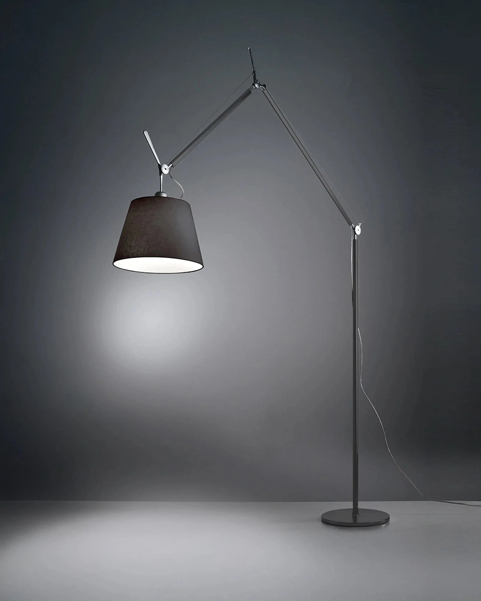 Tolomeo Mega Floor Lamp Large/Grey Satin / Black / Dimmer